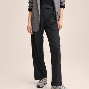 NWT mango black straight leg trousers